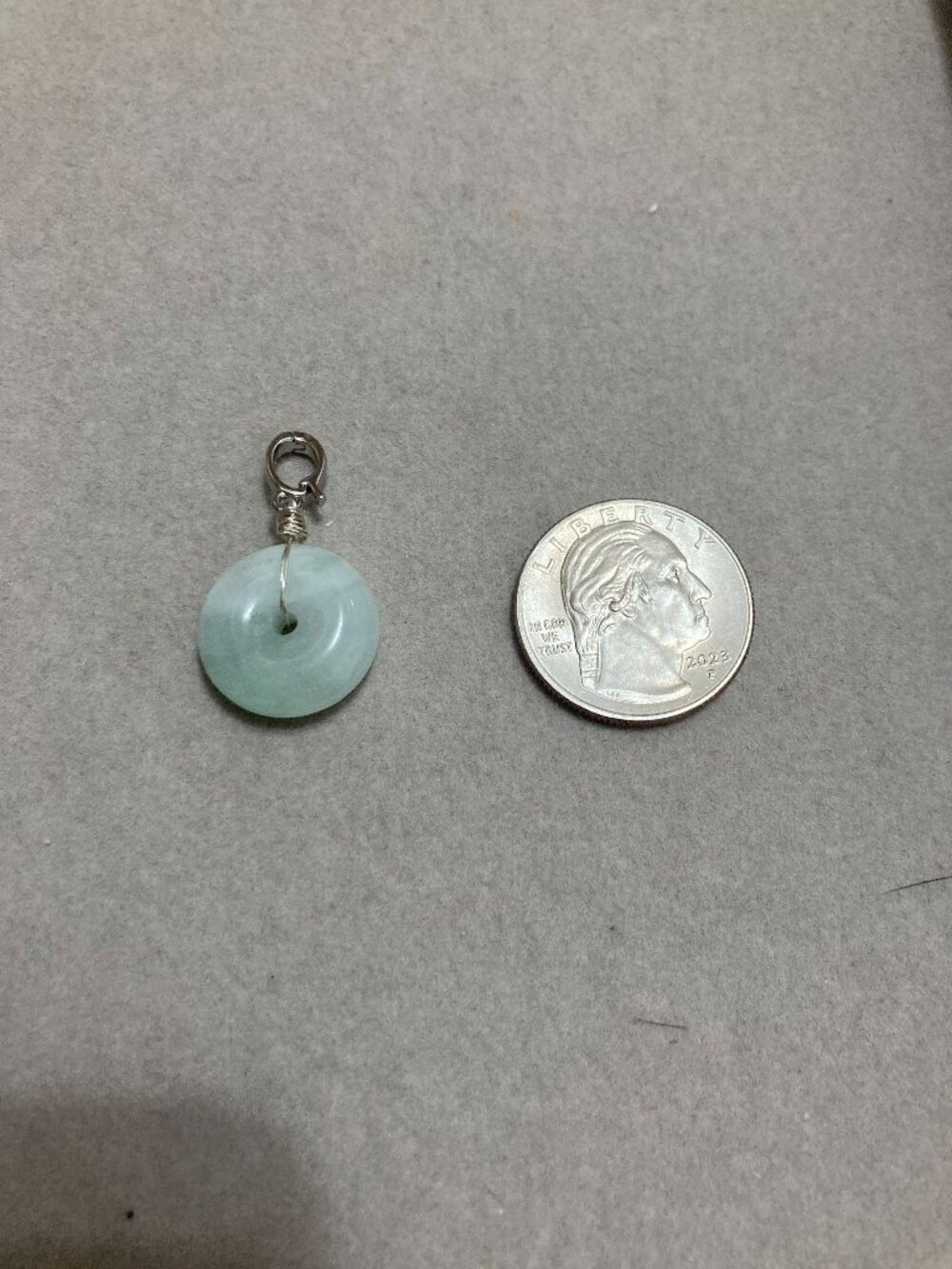 Natural grade A jadeite Donut Pendant with openable Bail